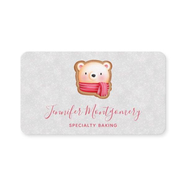 Cute Bear Face Red Scarf & Rosy Cheeks