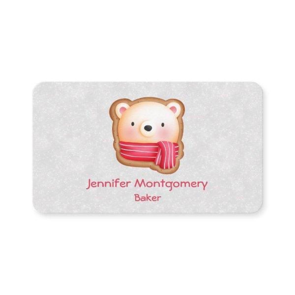 Cute Bear Face Red Scarf & Rosy Cheeks Christmas