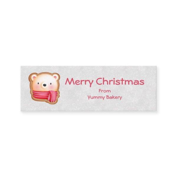 Cute Bear Face Red Scarf & Rosy Cheeks Christmas Mini