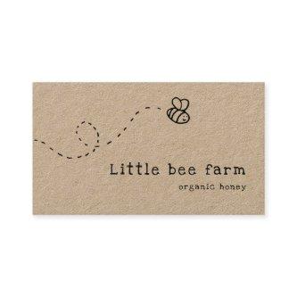 cute bee flying rustic kraft honey