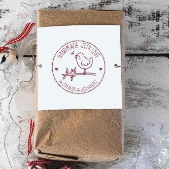 Cute Bird Custom Handmade with love,  Rubber Stamp