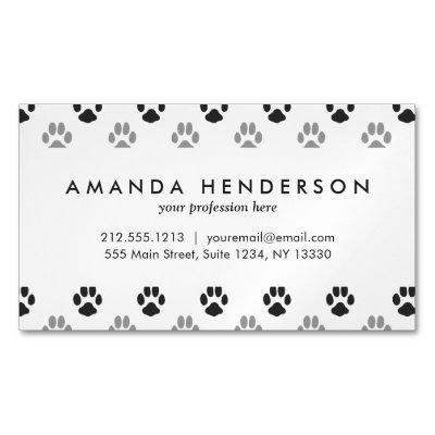Cute Black And White Paw Prints Pattern  Magnet