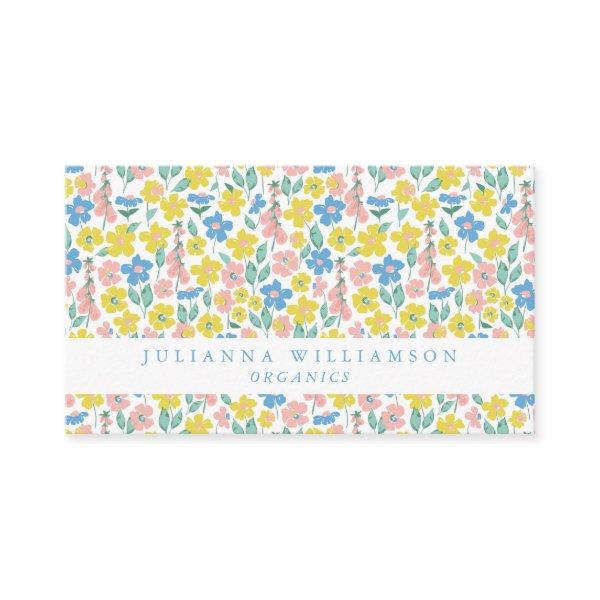 Cute Blue and Yellow Ditsy Floral Modern