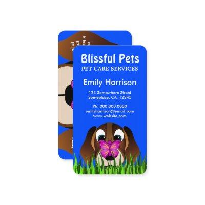 Cute Blue Beagle Puppy Dog and Buttefly Pet Care