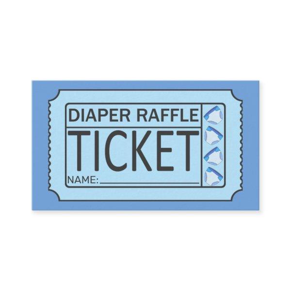 Cute Blue Black Diaper Baby Shower Raffle Tickets