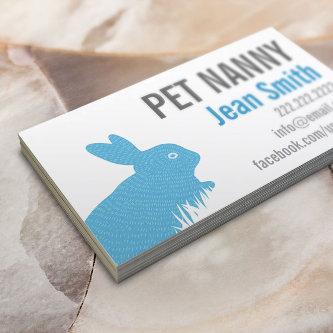 Cute Blue Rabbit Pet Nanny Babysitter