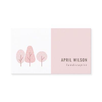 CUTE  BLUSH PINK TREE TRIO LANDSCAPING SERVICE