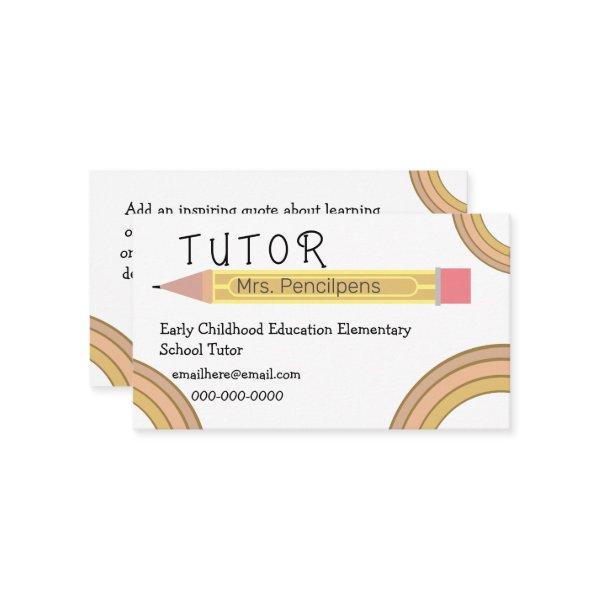 Cute Boho Rainbows Tutor Teacher