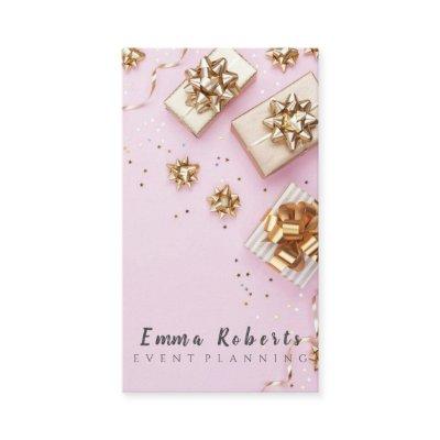 Cute Bokeh and Rose Gold Sequin Event Planner Busi