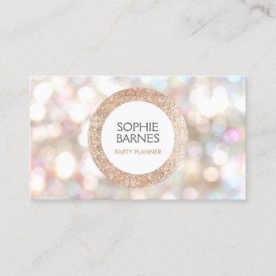 Cute Bokeh and Rose Gold Sequin Event Planner