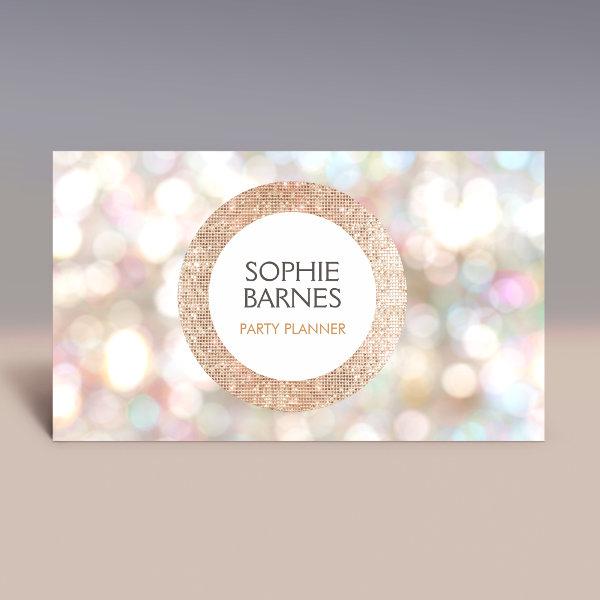 Cute Bokeh and Rose Gold Sequin Event Planner