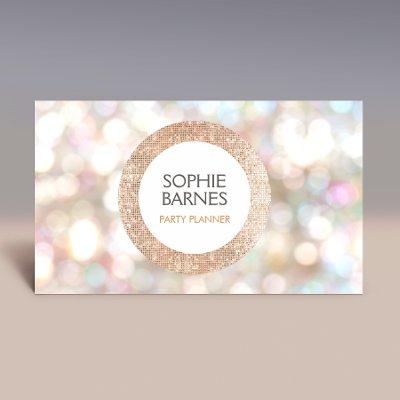 Cute Bokeh and Rose Gold Sequin Event Planner
