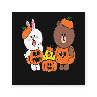 Cute Brown Bear Cony Bunny Rabbit Duck Pumpkin Square