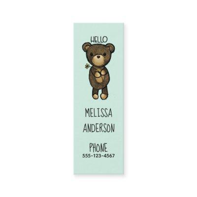 Cute Brown Bear Holding a Yellow Flower Mini