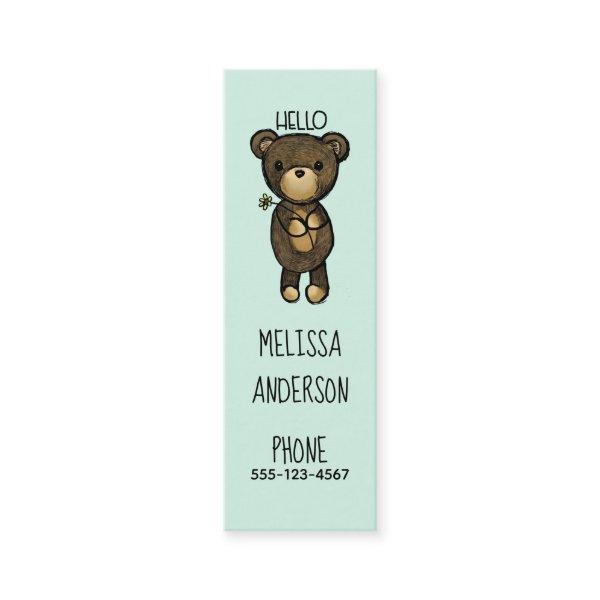 Cute Brown Bear Holding a Yellow Flower Mini