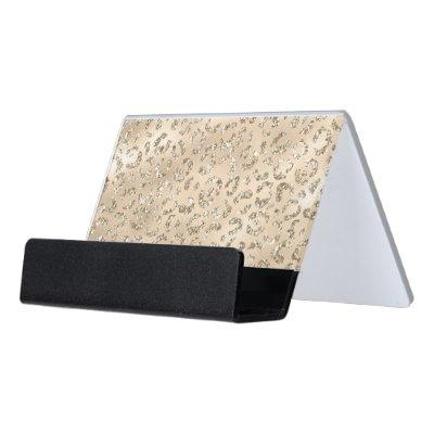 Cute brown Cheetah Leopard Skin Print Pattern Desk  Holder
