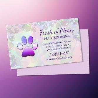 Cute Bubbles Incandescent Dog Paw Grooming Service