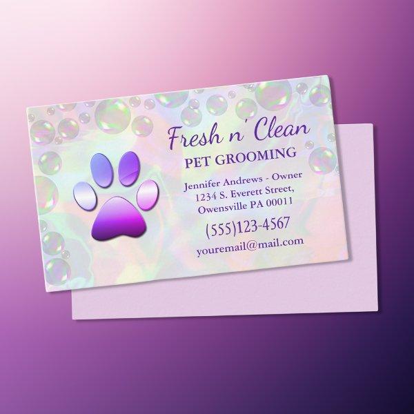 Cute Bubbles Incandescent Dog Paw Grooming Service