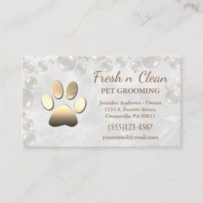 Cute Bubbles Incandescent Dog Paw Grooming Service