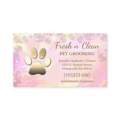 Cute Bubbles Incandescent Dog Paw Grooming Service