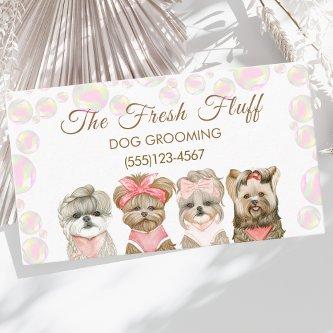 Cute Bubbles & Watercolor Dogs Grooming Service