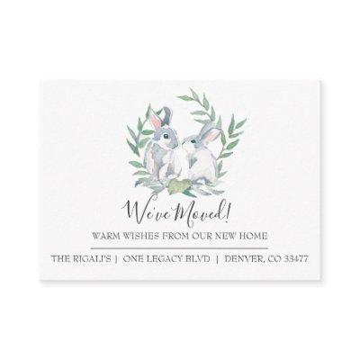Cute Bunny New Home Moving Announcement