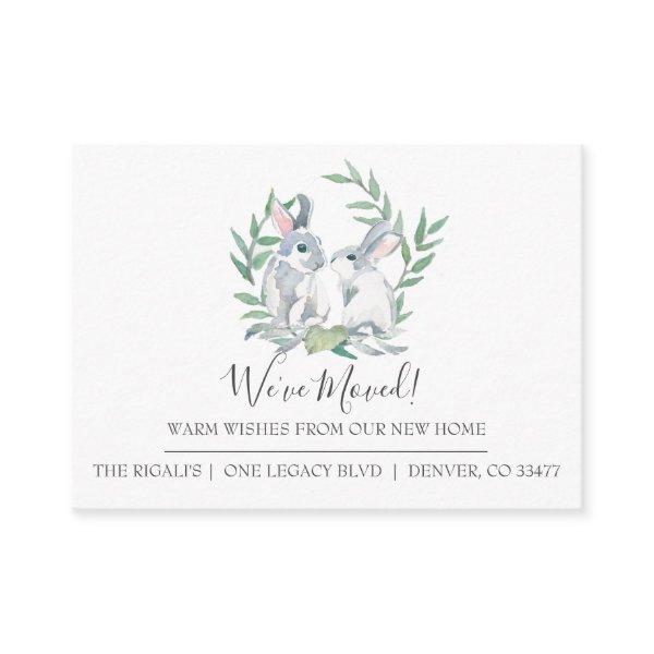 Cute Bunny New Home Moving Announcement