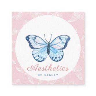 Cute Butterfly Pattern Aesthetics Add QR Code Pink Square