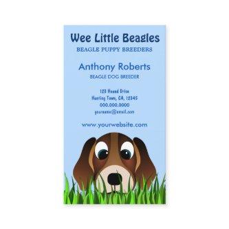 Cute Cartoon Beagle Puppy Dog in Grass Breeder