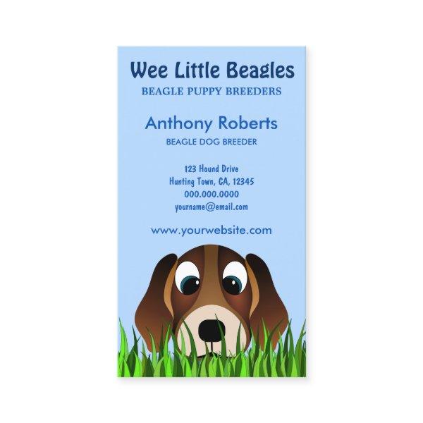 Cute Cartoon Beagle Puppy Dog in Grass Breeder