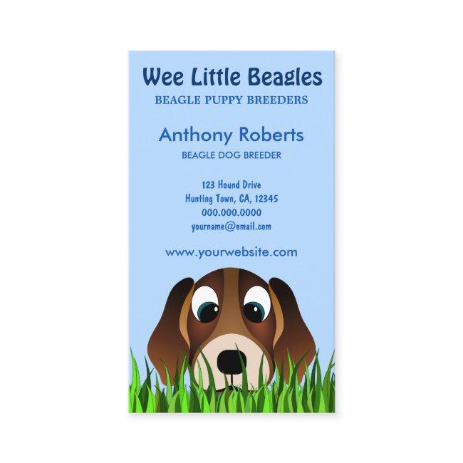 Cute Cartoon Beagle Puppy Dog in Grass Breeder