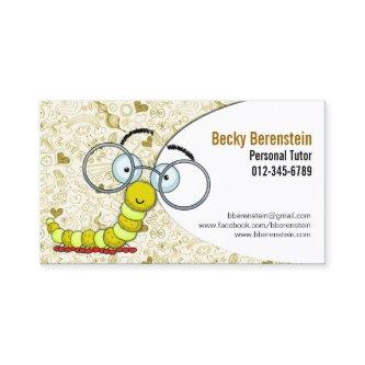 Cute Cartoon Bookworm Tutor Yellow