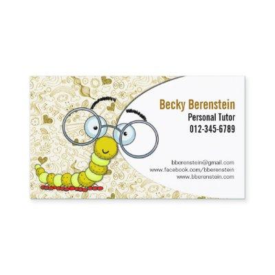 Cute Cartoon Bookworm Tutor Yellow