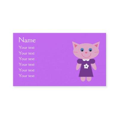Cute Cartoon Cat In Purple Dress Custom Lilac