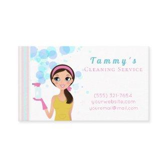 Cute Cartoon Cleaning Maid With Bubbles