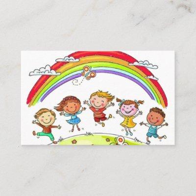 Cute Cartoon Kids Rainbow Daycare Childcare