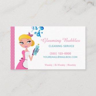 Cute Cartoon Maid House Cleaning Service