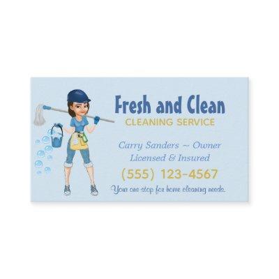 Cute Cartoon Maid House Cleaning Service