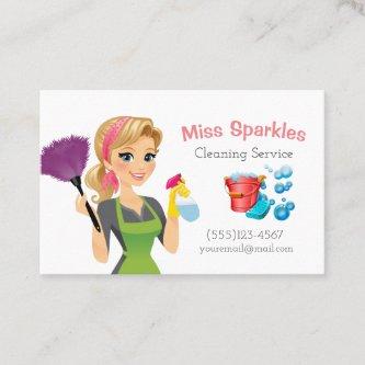Cute Cartoon Maid House Cleaning Services