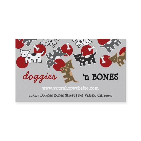 Cute Cartoon Spotted Doggies & Bones Pet Shop