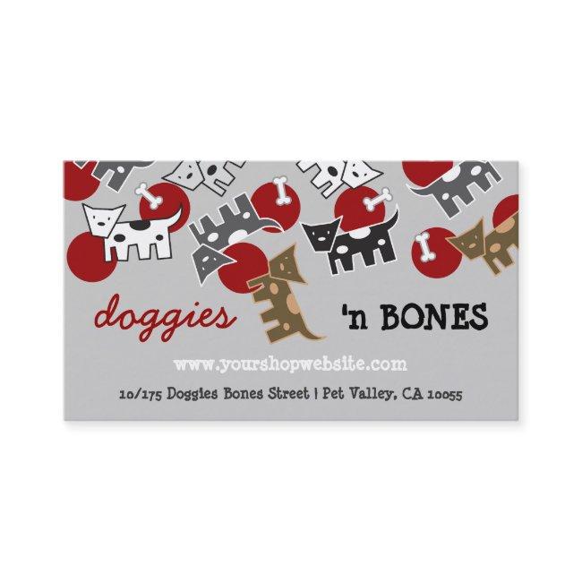 Cute Cartoon Spotted Doggies & Bones Pet Shop