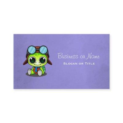Cute Cartoon Turtle in Aviator Hat