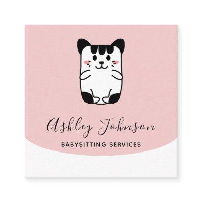 Cute Cat Babysitting Services Add Social Media Fun Square