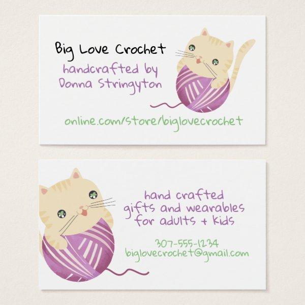 Cute cat knitting crochet homespun