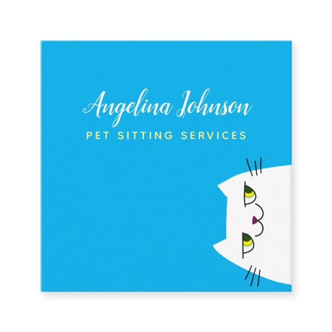 Cute Cat Pet Sitting Square