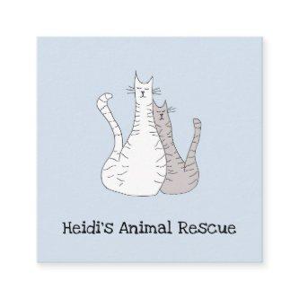 Cute Cats Pet Animal Rescue Blue Square