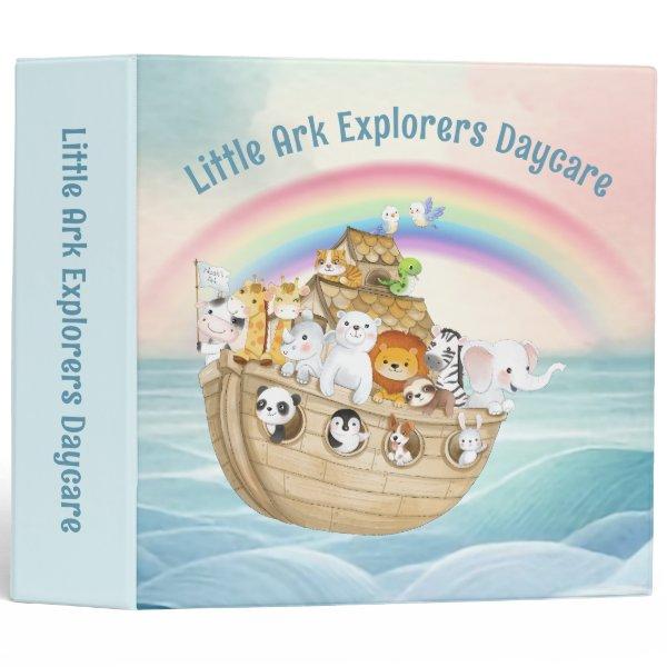 Cute Child Care Daycare Noah's Ark 3 Ring Binder