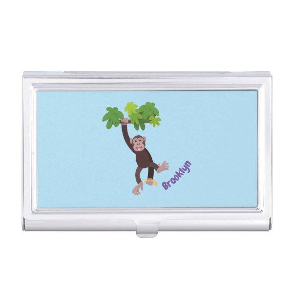 Cute chimpanzee in jungle hanging cartoon  case