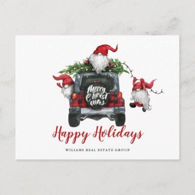 Cute Christmas Gnomes Corporate Greeting Postcard