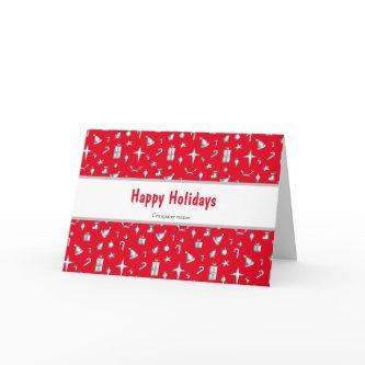 Cute Christmas Presents and Stars Illustrated Card